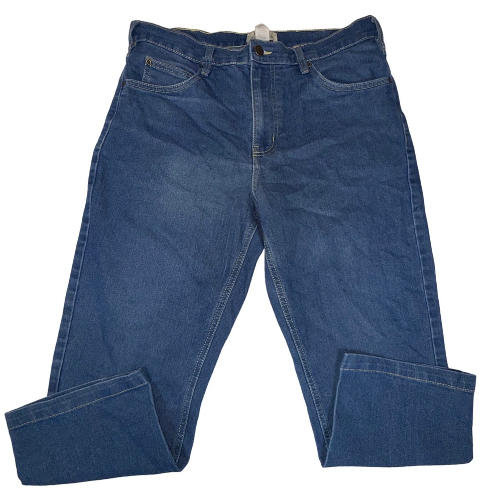 Duke Authentic Fit Jeans Mens 34 Blue Stretch Denim Straight Leg Pants